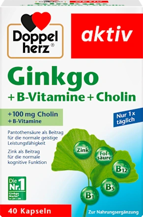 Ginkgo + vitamines B + capsules de choline 40 gélules
